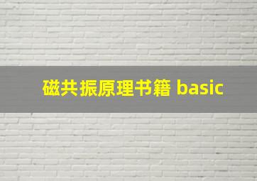 磁共振原理书籍 basic